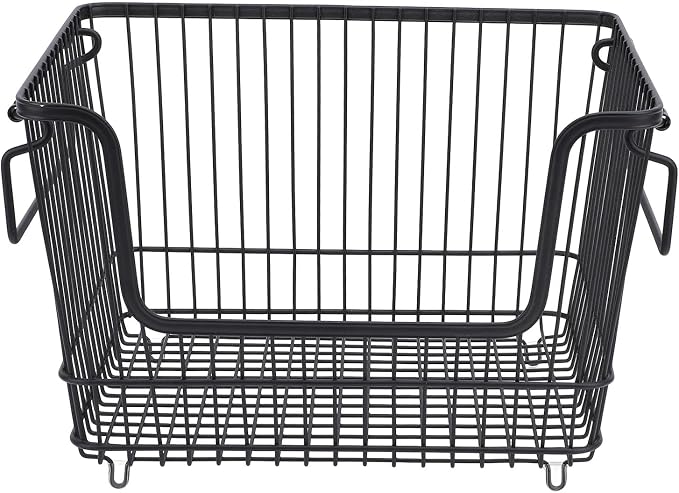 Freezer Organizer Bin, Stackable Wire Basket by Unknown