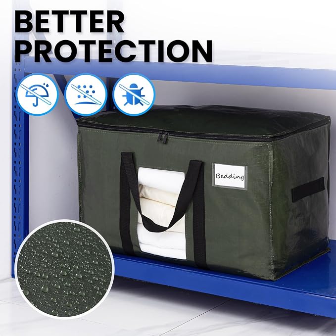 TAILI 6 Pack Green Extra Large Moving Bags, Heavy Duty Totes - Image 8
