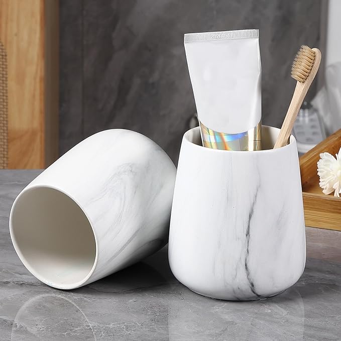 Marble White Toothbrush Holder for Bathroom - Image 6