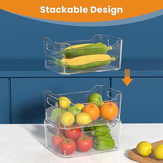 Clear Plastic Storage Bins-Pantry Organizers & Storage Containers-Refrigerator - Image 6