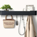 Coat Rack Wall Mount with Hidden Hooks Modern Key Holder Wood Entryway Hook by Jadoxy