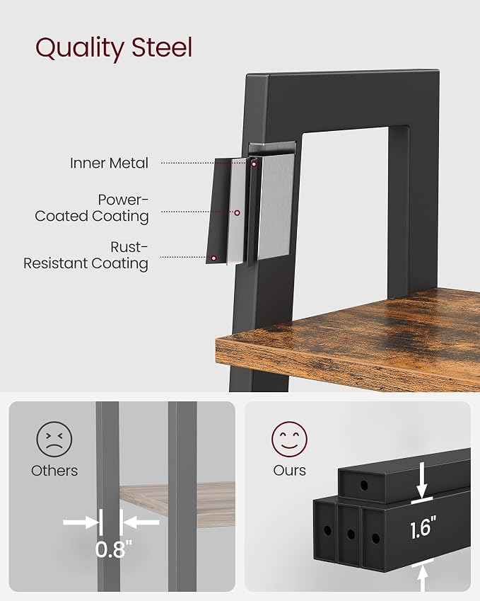 VASAGLE Ladder Shelf, 5-Tier Bookshelf, Storage Rack, Bookcase - Image 6