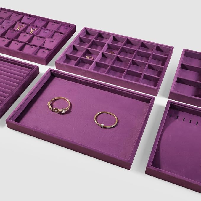 Velvet Stackable Jewelry Display Flat Tray - Image 7