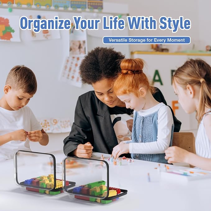 4 Pcs Storage Bins Clear Hard Shell Zipper Case Multi-Purpose Transparent - Image 8