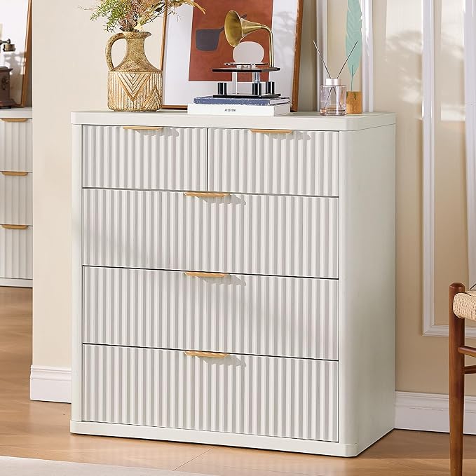 LEYAOYAO Fluted 5 Drawers Dresser by LEYAOYAO-Findtheshiningpointofyourideallife%EF%BC%81