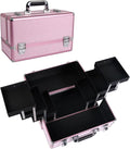 Large Makeup Train Case Cosmetic Organizer Case Makeup Box Portable Make Up by Unknown