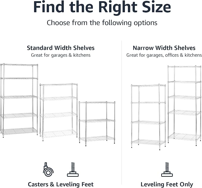 Amazon Basics 4-Shelf Adjustable, Heavy Duty Storage Shelving Unit - Image 4