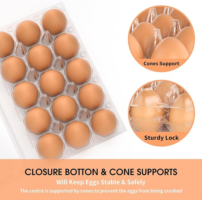 180 Pack Egg Cartons Cheap Bulk 12 Count Clear Plastic Egg Containers - Image 3