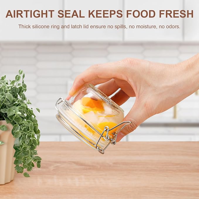 6 Pack Spice Jars, 4 oz Glass Containers - Image 3