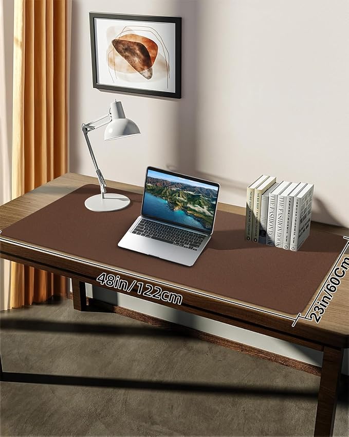 Large Leather Desk Pad Protector, Office Mat, Mouse Pad, Non-Slip Blotter - Image 7
