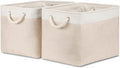 Bidtakay Beige Storage Basket Large Fabric Cloth Baskets Tall Rectangular Shelf by BidtakayBaskets