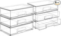Vtopmart 12.1''W Clear Stackable Storage Drawers, 6 Pack Acrylic Plastic by Vtopmart