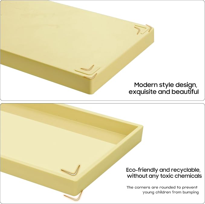 Vanity and Bathroom Tray, 7.7" ABS Countertop Organizer, Waterproof Vanity Tray - Image 6
