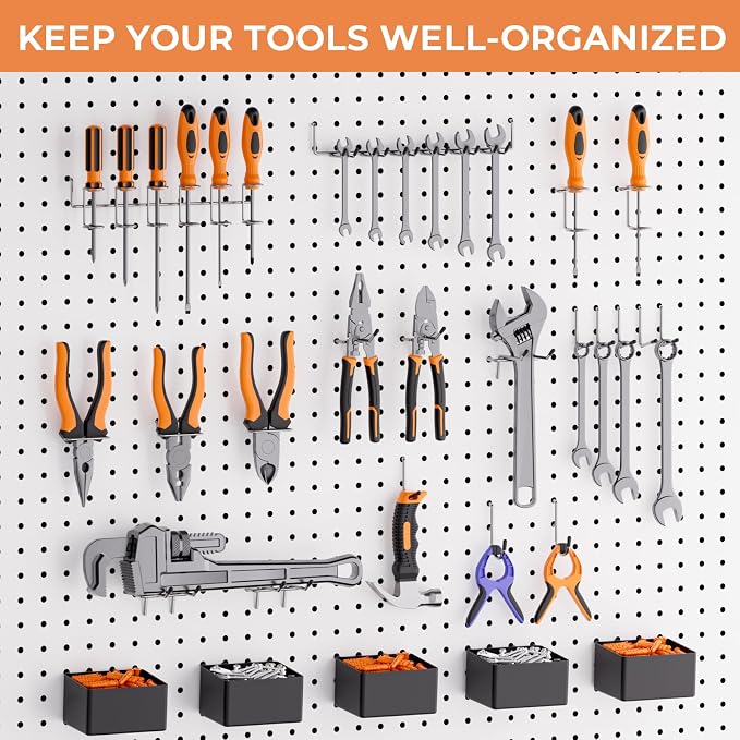 INCLY 120PCS Pegboard Accessories Organizer Kit, Peg Board Hooks Assortment - Image 7