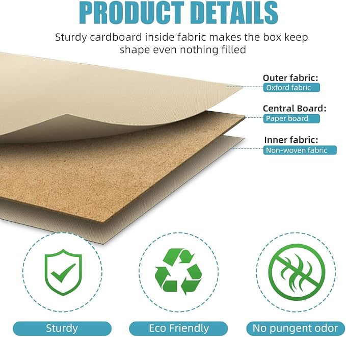 Foldable Storage Bins with Lids, Decorative Storage Baskets, Large Storage Boxes - Image 3