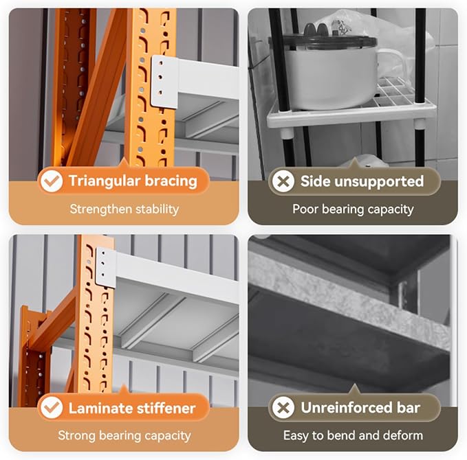 79" H Garage Shelving, 3000LBS Heavy Duty Storage Rack, 4 Tiers Metal Storage - Image 5