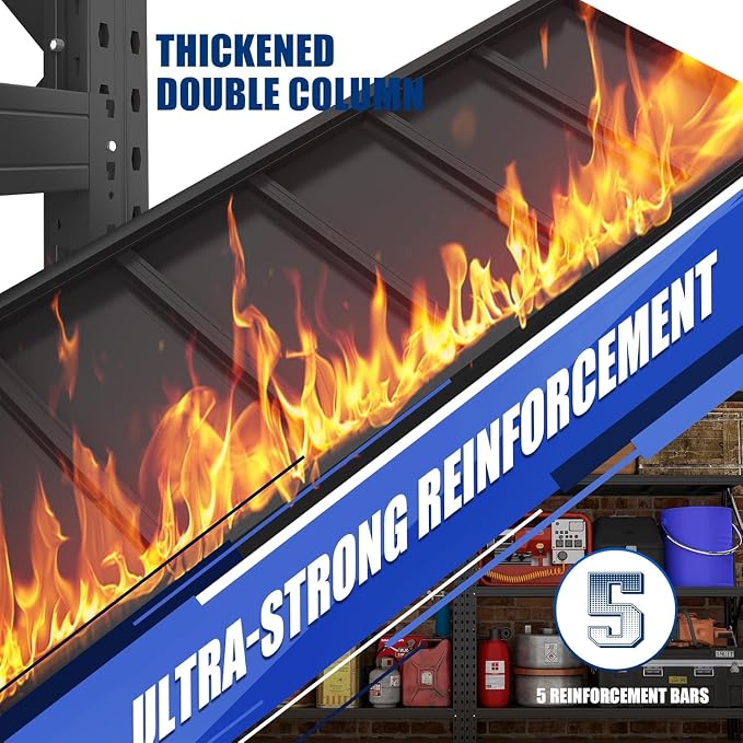 Heavy Duty Garage Shelving Units, 5000LBS Deep Storage Shelves, Adjustable - Image 4