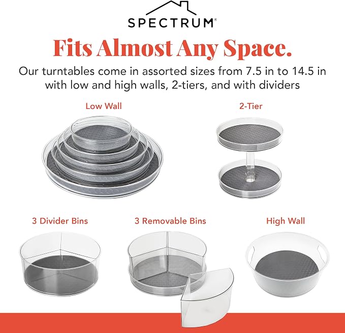 Spectrum Lazy Susan Organizer, Hexa Round Small - Image 5