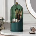Makeup Brush Holder with Lid 360 Rotating Clear Dustproof Make Up Organizers by YOOLENS