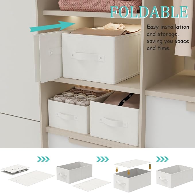Storage Bins, 3 Pack Foldable Cloth Basket, Cube Organizer - Image 6