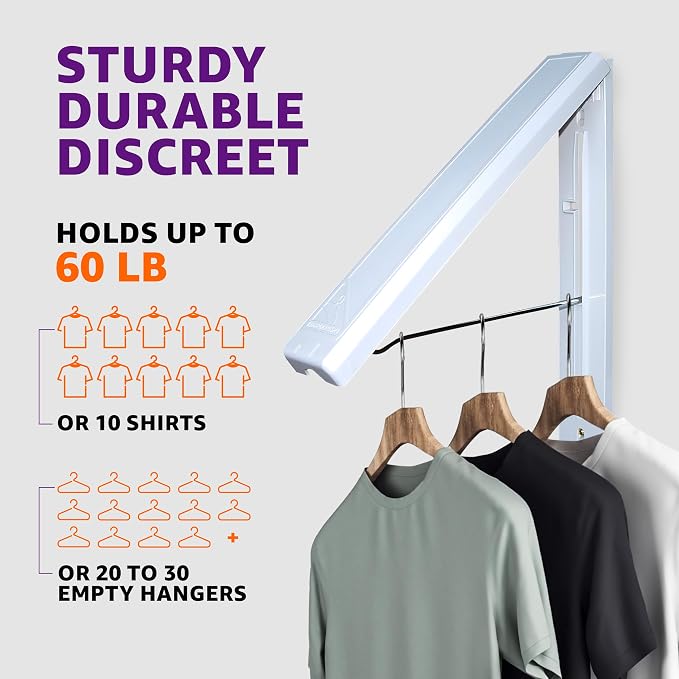 InstaHanger - Wall Mounted Drying Rack - The Original Collapsible Clothes - Image 4