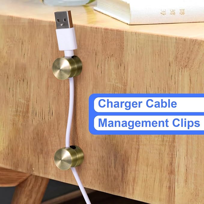 3 Sets Charger Holders for Cords, Antique Copper Color Adjustable Cable Anchor - Image 4