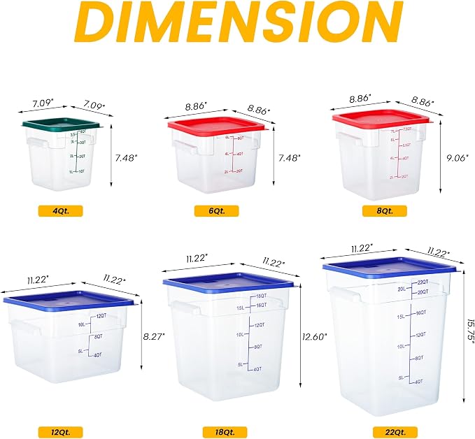 4 Pack Food Storage Containers, 8 Quart - Image 7