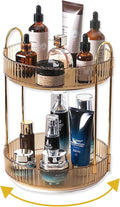 360 Rotating Gold Makeup Organizer, 2 Tier Large Capacity Rotating Makeup by Asayuee