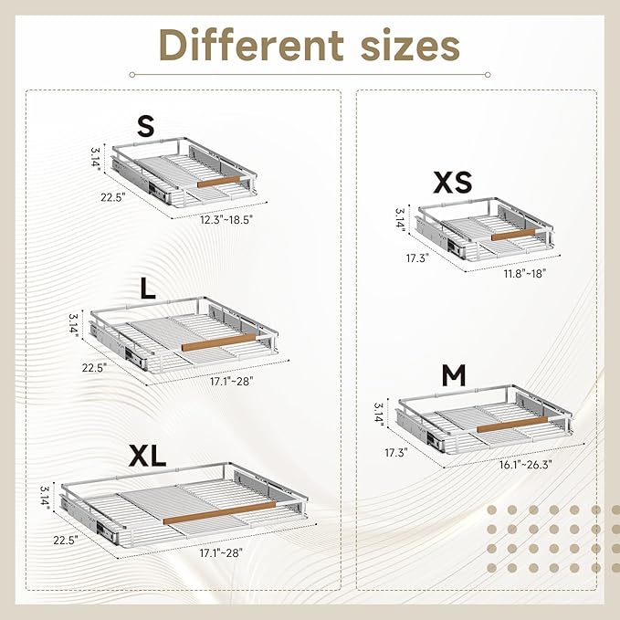 2 Pack Expandable Pull Out Cabinet Organizer，Side Mounting - Image 3