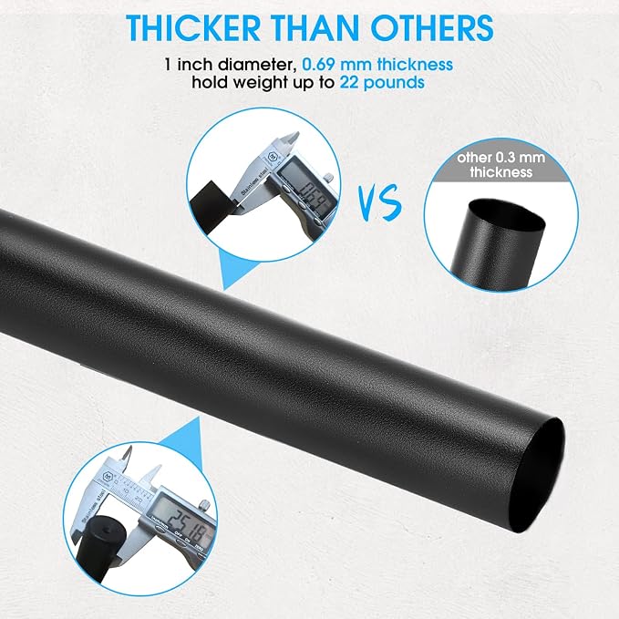Black Extra Long Industrial Curtain Rod 240 Inches - Image 5