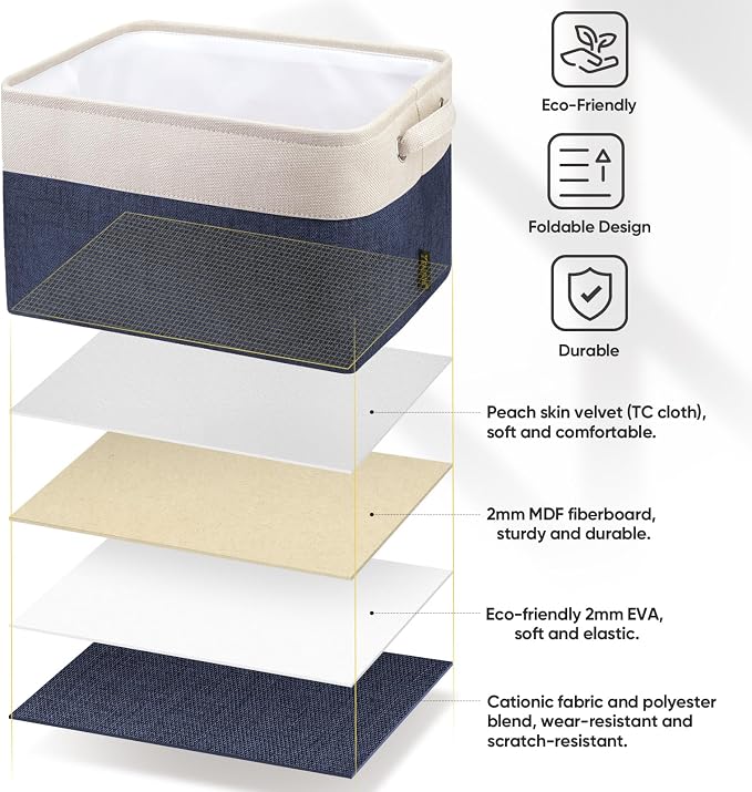 BALEINE 2 Pack Fabric Storage Bins - Image 6