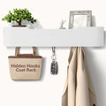 Coat Rack Wall Mount with Hidden Hooks Modern Key Holder Wood Entryway Hook by Jadoxy