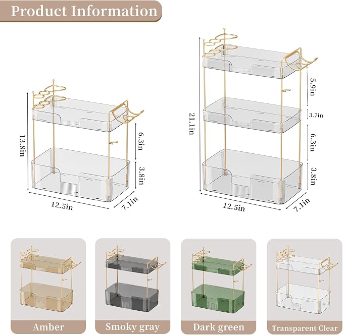 YCIA&DONE Bathroom Counter Organizer, Large Makeup Organizer Countertop - Image 4