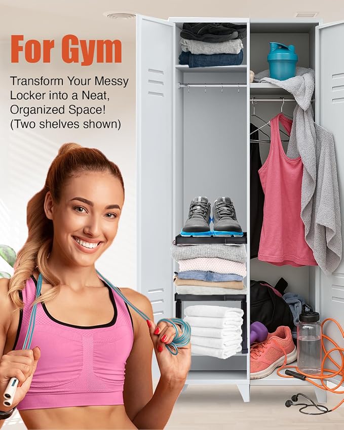 Locker Organizer Shelf， Adjustable Width and Height, Ideal Locker Shelf - Image 5