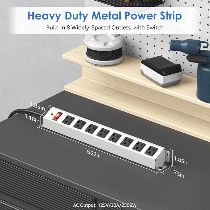 CCCEI 2-Pack Corner Mount Angle Power Strip, Under Cabinet Heavy Duty 8 Outlets - Image 4