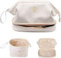 Personalized Gifts, Initial Makeup Bag, Personalized Double Layer Cosmetic Bag by Vogewood