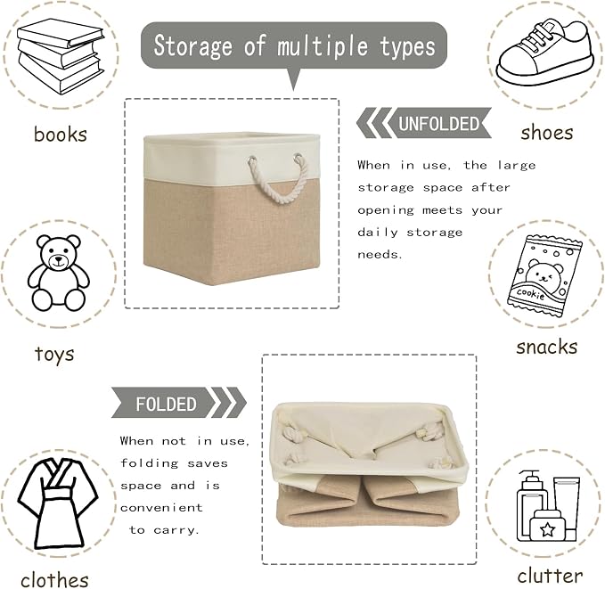 13x13x13 Storage Cubes Bins, Cube Storage Organizer Bins - Image 5