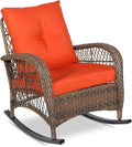 VIVIJASON Outdoor Wicker Rocking Chair, Patio Rattan Rocker Chair by VIVIJASON