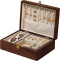 Bescott 2 Layer Solid Black Walnut Wooden Jewelry Box by Bescott