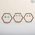 GemeShou 3pcs Wooden stud earring organizer holder, walnut earring hangers by GemeShou