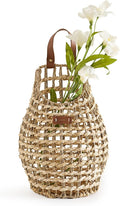 Woven Front Door Basket Water Hyacinth Wall Hanging Basket Decorative Boho by LGENHOOMHandwovenNaturalWaterHyacinthBasket