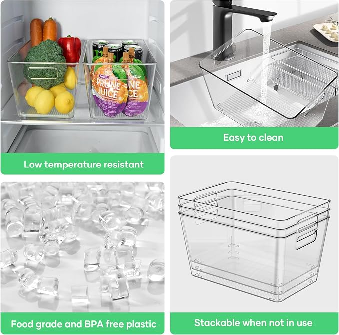 6 Pack Clear Plastic Storage Bins, Plastic Containers - Image 6