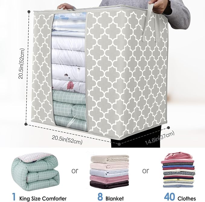 WISELIFE Storage Bags 8 Pack/100L Large Blanket Clothes Organization and - Image 3