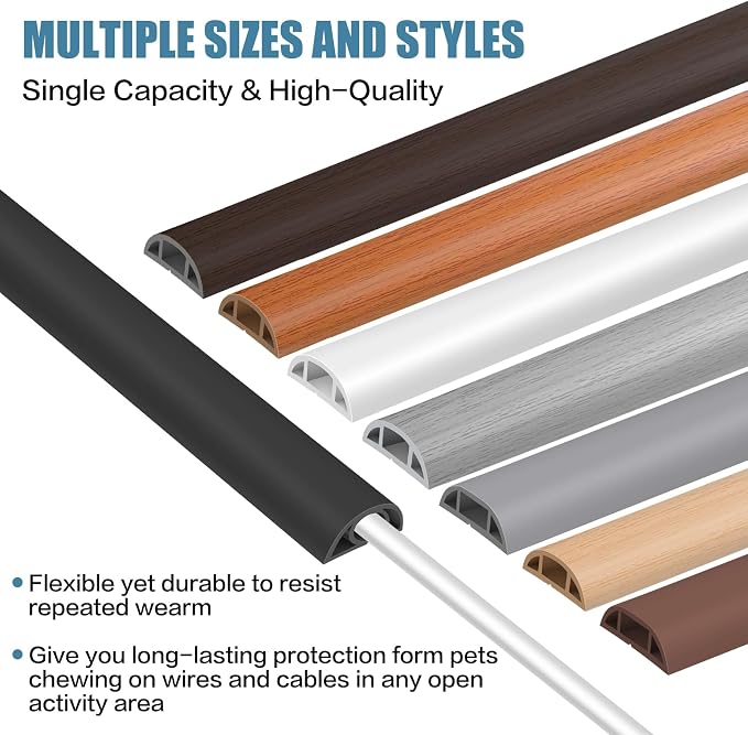 Floor Cord Covers for Wires 12FT Cable Hider Wire Cover Self Adhesive Cord - Image 6