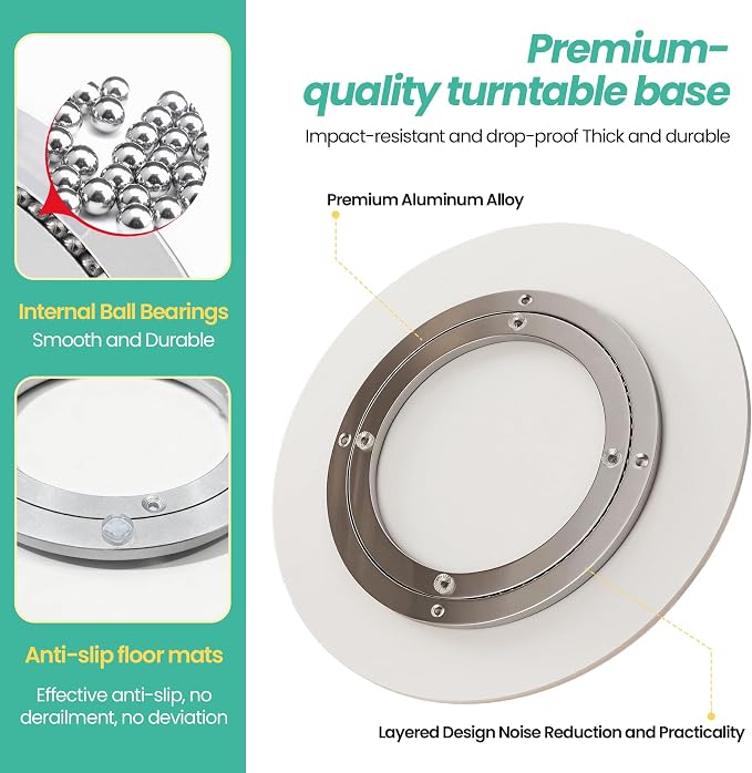 11.8" Lazy Susan Turntable – 360° Sinteredstone Silent Anti-Slip Turntable - Image 7