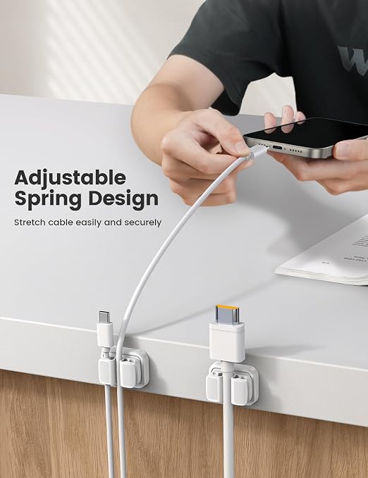 6Pack Cord Organzier Spring Clip Holder - Image 3