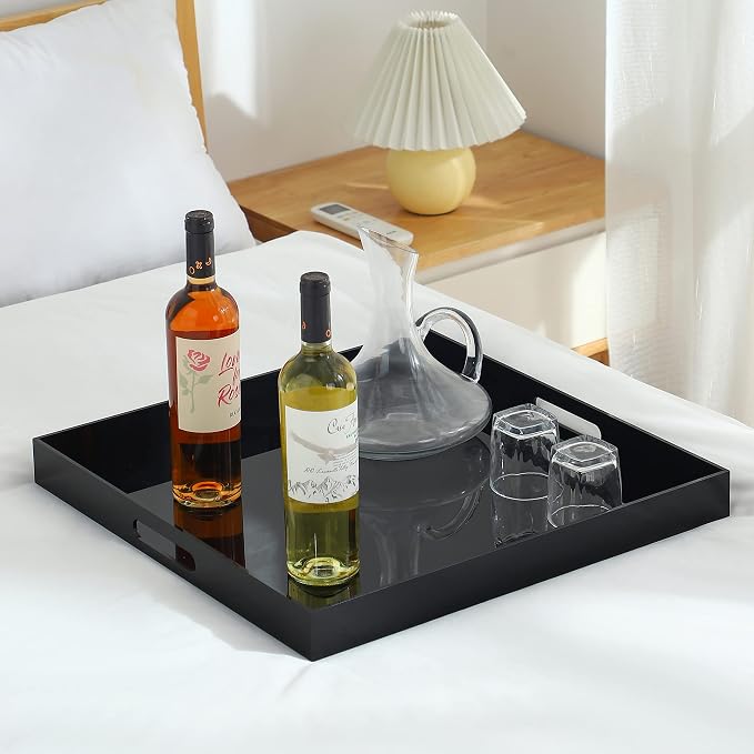 Black King Size Large Acrylic Serving Tray - Image 3