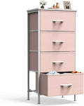 DUMOS Nightstand with 4 Drawers Bedside Table with Removable Fabric Bins Sturdy by DumosLifestyle