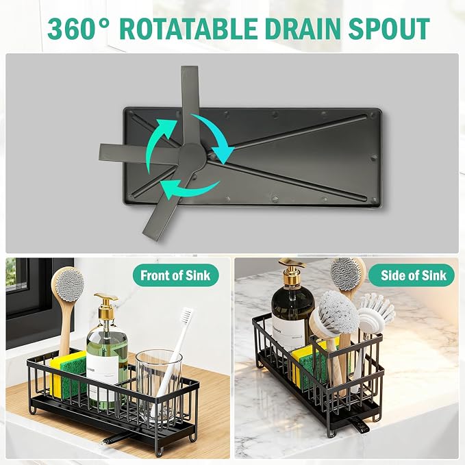 Sponge Holder for Kitchen Sink, Sink Caddy Organizer - Image 3