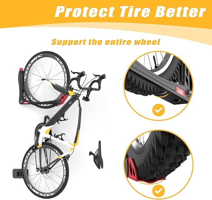 TORACK BIKEPAL No Lift Swivel Bike Rack, Space Saving Vertical Wall Mount Bike - Image 4